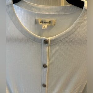 Madewell Ribbed long sleeve knit button down - off white